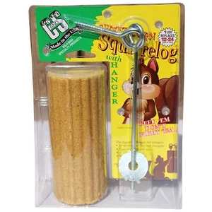 Wildlife Feeder 2 Piece Set Squirrelog with Hanger Edible Sweet Corn Squirrel... - Picture 1 of 5