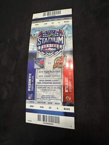 New Jersey Devils v New York Rangers January 26, 2014, Stadium Series Ticket Cover