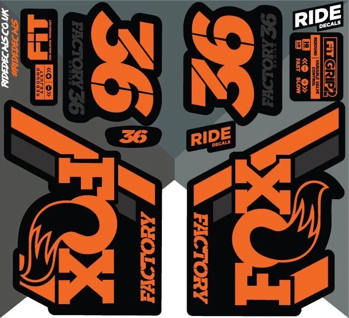Fox 36 2018 Decals/Sticker - Orange - Licensed By Fox