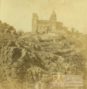 France Saint Nectaire Church Old Half-Stereo Photo 1865 - Foto 1 di 3