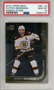 2015 Upper Deck Patrice Bergeron Shining Stars PSA 10 Pop 2 - Picture 1 of 2