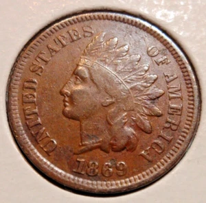 1869 Indian Cent Choice VF Great Eye Appeal Nice Coin Better Date - Picture 1 of 12