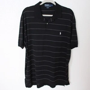 Polo by Ralph Lauren Striped Black And White Short Sleeve Polo Shirt -Size Large - Picture 1 of 5