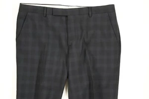 Men's 36 X 29 Paul Smith Gray Windowpane 100% Wool Dress Slacks Trousers Pants - Picture 1 of 9