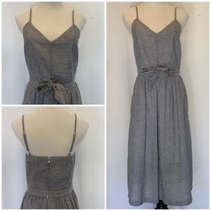Doe & Rae Summer Cotton Seersucker Dress Small B/W Check NWT - Picture 1 of 8