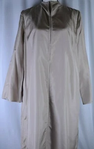 Bill Hamilton Women's Silk Lightweight Long Coat Textured Size 12 Beige Quilted - Picture 1 of 12