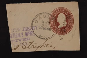 US  CUT SQUARE USED SC#U277 FULL CORNER 2510A CAMDEN NJ 1886 - Picture 1 of 4