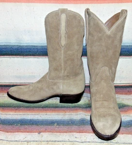 Mens Rujo The Canyon Tan Sentry Suede Leather Cowboy Boots 9.5 D New in Box - Picture 1 of 6