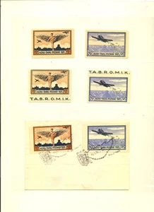 POLAND -AVIATION -1921-LOCAL 2 SETS + 1 SET ON FOLDED CARD */** F/VF  - Picture 1 of 1