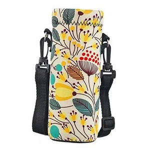 Water Bottle Sling Case Bag Carrier Holder - 500ML 750ML 500ML/16.9oz Leaves - Picture 1 of 6