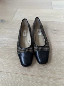 Vintage Talbots Ballet Flats Houndstooth Loafer Leather Women's 8.5 - Picture 1 of 7