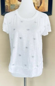 Chrldr Cheerleader Cappellino Manica Bianco Con Stampa Nera Top Taglia L - Foto 1 di 9