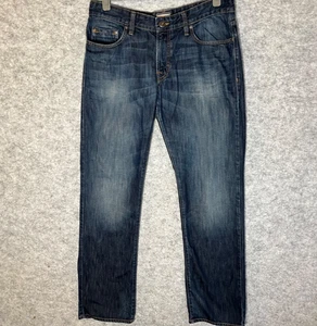 Pantalones de mezclilla para hombre Hugo Boss naranja 25 azul calce regular pierna recta W34 L32 - Imagen 1 de 19