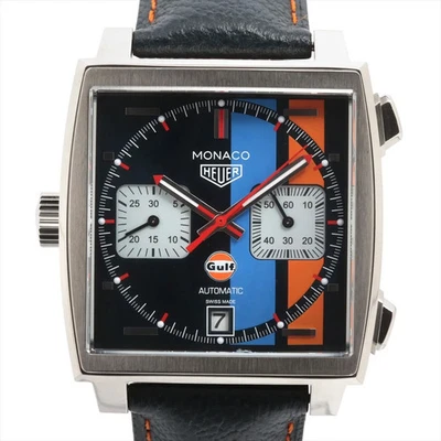 TAG Heuer Monaco calibre 11 Gulf edición especial CAW211R.FC6401 SS SS y cuero  Foto 1 de 4