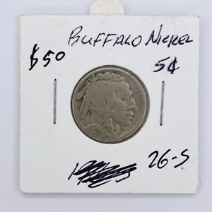 1926-S Buffalo Indian Head Nickel 5C Key Date Coin Free Shipping #SA22 - Picture 1 of 3
