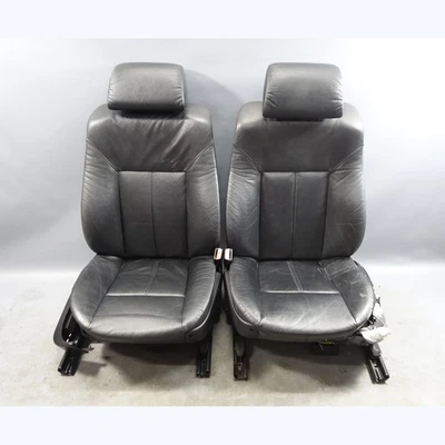 1998-2003 BMW E39 E38 5/7-Series Late Front Comfort Seats Black Leather OEM - Image 1 of 4