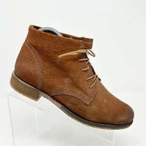 Josef Seibel Sienna 03 Brown Leather Lace Up Ankle Booties Size 39 (US 8-8.5) - Picture 1 of 12