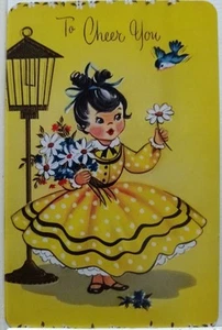 Swap cards Modern playing card back Cute little Lady - Picture 1 of 1