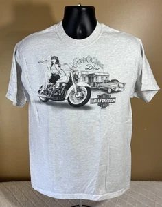 Vintage Harley Davidson 2006 Laugersman York Pa DinerUSA Made 2 Sided Tee Size M - Bild 1 von 12