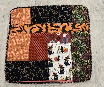 Funda de almohada reversible de algodón de inspiración vintage retro de Halloween hecha a mano nueva sin etiquetas Foto 1 de 4