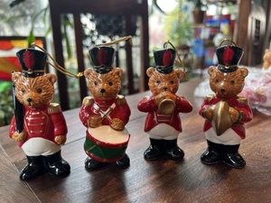 Vintage 1986 Schmid Bären Band Set Weihnachtsschmuck 4er Set TOP! - Bild 1 von 8