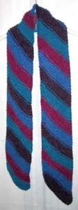 New Handmade Knitted Suede 4 Color Diagonal Stripe Scarf - Picture 1 of 1