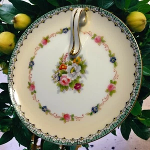 Vintage Noritake Floral Lemon Plate Hand Painted Nappy Dish Handled Dish Japan - Picture 1 of 4