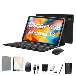 Android 13 Tablet 2024 Newest 10 inch Octa-Core Tablet, 128GB ROM+16GB Black - Picture 1 of 7