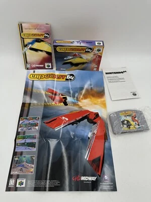 Wipeout 64 (Nintendo 64, 1998) Box Manual Complete CIB N64 With Poster!!! - Image 1 of 4