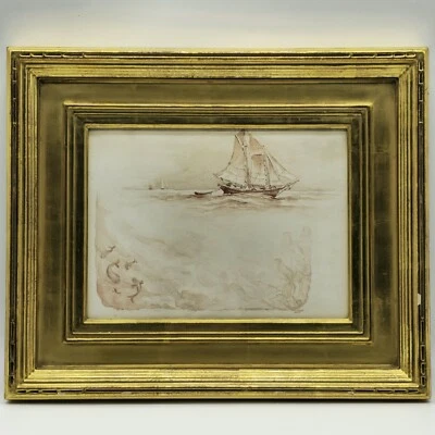 REYNOLDS BEAL (1866-1951) PINTURA ACUARELA - GOLETA BEAL'S ESTATE Foto 1 de 4