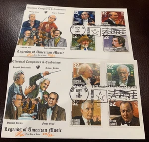 Sc#3158-65 Classic Composers & Conductors, Complete set of 2 Pugh  FDC - Perfect - Picture 1 of 5