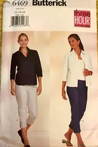 Butterick 3 Hour Sewing Pattern 6469, Size (12-14-16) Misses Button Down SHIRT - Picture 1 of 2