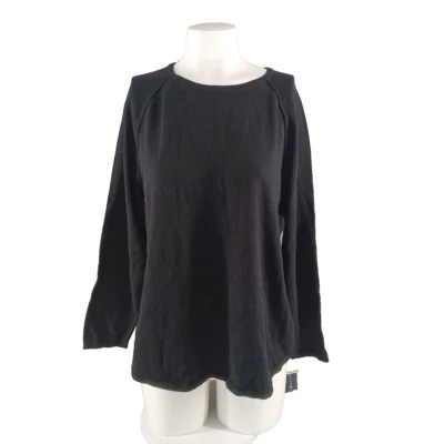 NUEVO CON ETIQUETAS KAREN SCOTT Suéter Raglán Básico Pequeño XL Negro 100% Algodón Pullover Foto 1 de 4