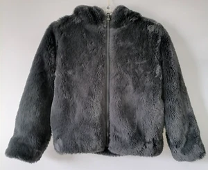 Under Armour Girls Black Long Sleeve Hooded Full Zip Faux Fur Coat Size M - Picture 1 of 7