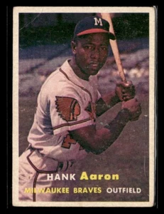 1957 Topps Baseball #20 Hank Aaron Card - Good #5622 - Picture 1 of 2