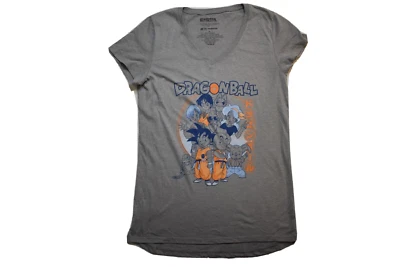 Dragon Ball Womens Krillin, Master Roshi Anime Gray V-Neck Shirt New XL - Изображение 1 из 4