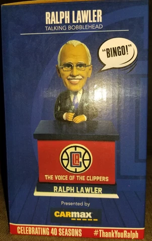 RALPH LAWLER TALKING BOBBLEHEAD 4/10/19 VOICE OF THE L.A. CLIPPERS RARE Cover