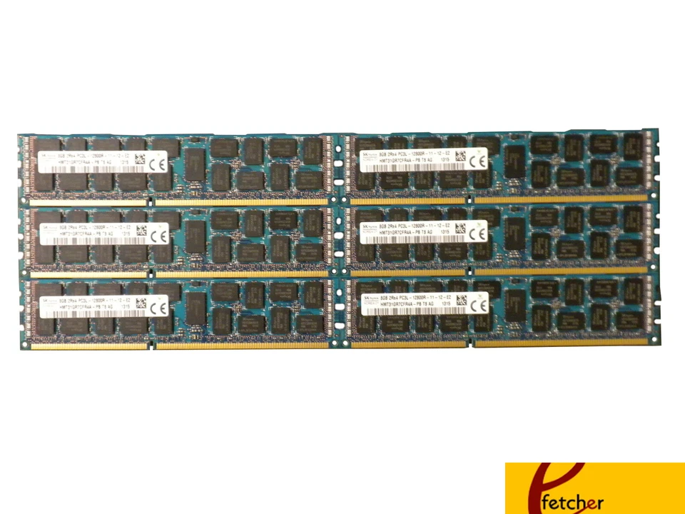 48GB (6X8GB) DDR3 1600 PC3-12800 ECC REGISTERER 240-PIN Memory for Servers & WS - Image 1 of 1