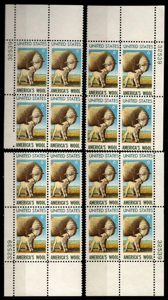 US Sc #1423 MNH 1971 Plate Block #32539 Matched Set American Wool Industry - Image 1 of 1