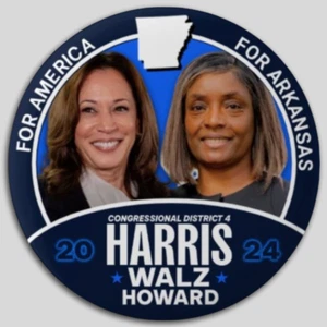 Kamala Harris Risie Howard Congreso Pin Botón Jugate Arkansas Democrat Pres - Imagen 1 de 1