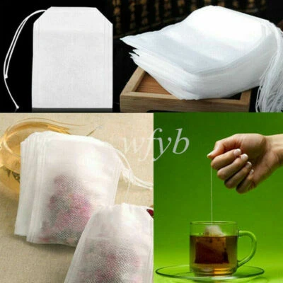 100-1000 Cotton Muslin Drawstring Bags Non-woven for Bath Soap Herbs Tea Coffee - Image 1 of 4