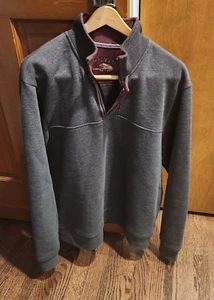 Orvis Men's Signature Fleece Pullover Sweatshirt Dark Charcoal SZ L NEW $109 - Picture 1 of 3
