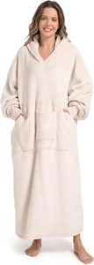 Oversized Wearable Blanket Sweatshirt, Thick Warm Fleece Cozy Sherpa Hooded with - Picture 1 of 7