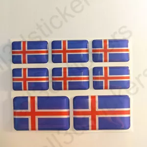 Autocollant Islande Drapeau 3D Résine Adhésif Relief Autocollants Islande - Imagen 1 de 3