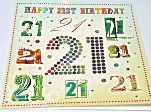 Tarjeta de cumpleaños 21. Interior en blanco para mensaje propio. Tarjetas dos veces más bonitas.  - Imagen 1 de 3