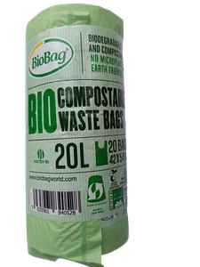 BioBags 20 Litre Compostable Caddy Bin Liner Kitchen Food Waste Compost Bio Bags - Picture 1 of 13