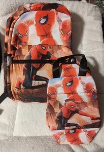 Spiderman Backpack Laptop Daypack and Matching Lunch Bag (Box) Bright Brick Wall - Picture 1 of 5