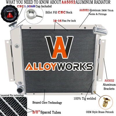 4 Row Radiator Cooler For International Harvester Scout II V8 5.0L AT 1970-1981 — 第 1/4 张图片