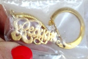 Old Reagan Key Ring Gold Plated 1-1/8 Inch Never Used - Picture 1 of 2
