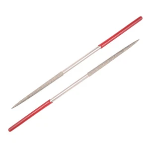 2PCS 3mm x 140mm 150 Grit Round Diamond Needles File Silver Tone - Picture 1 of 4